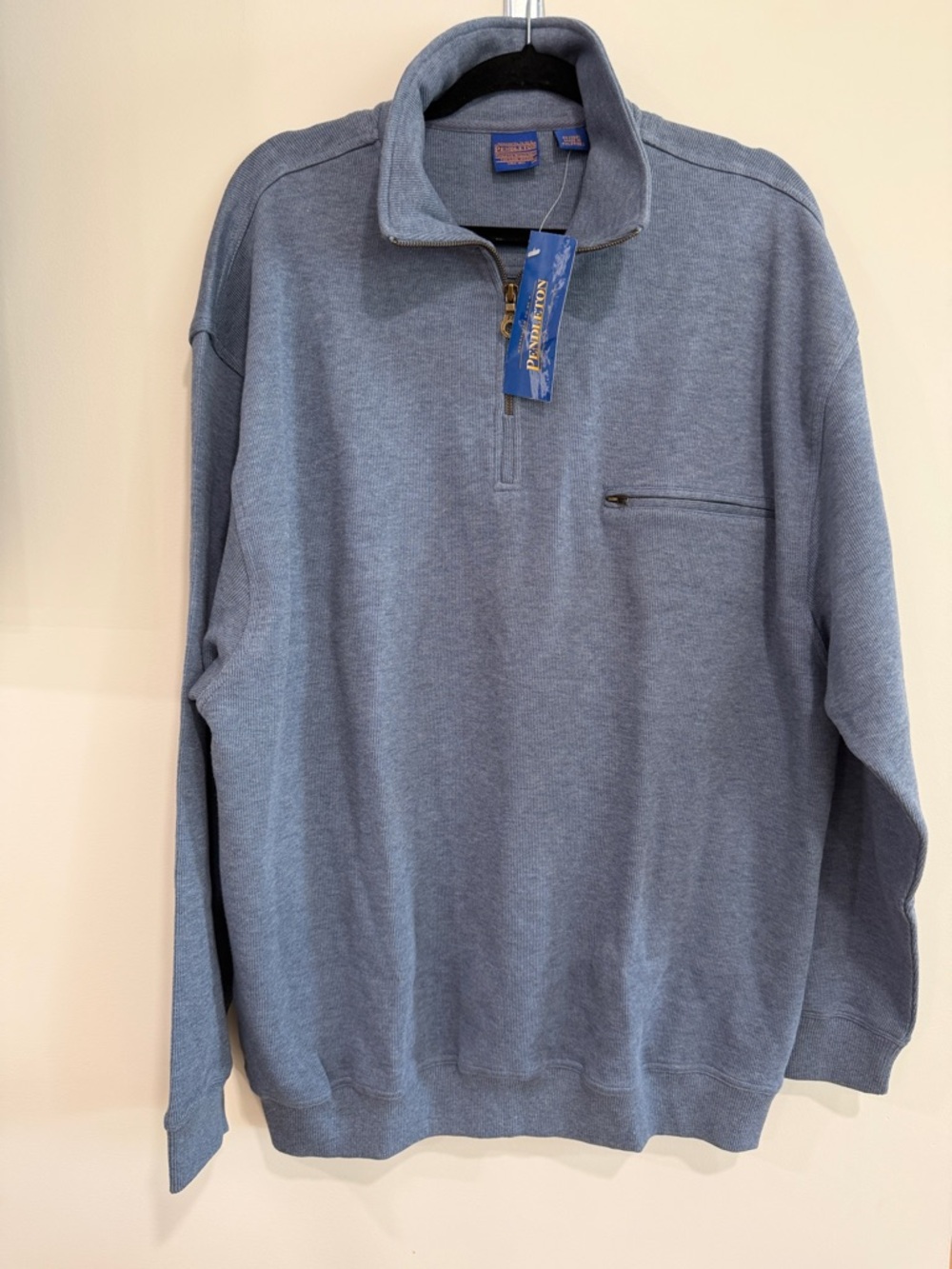 Pendleton Men's Blue Half-Zip Sweater with Chest Pocket